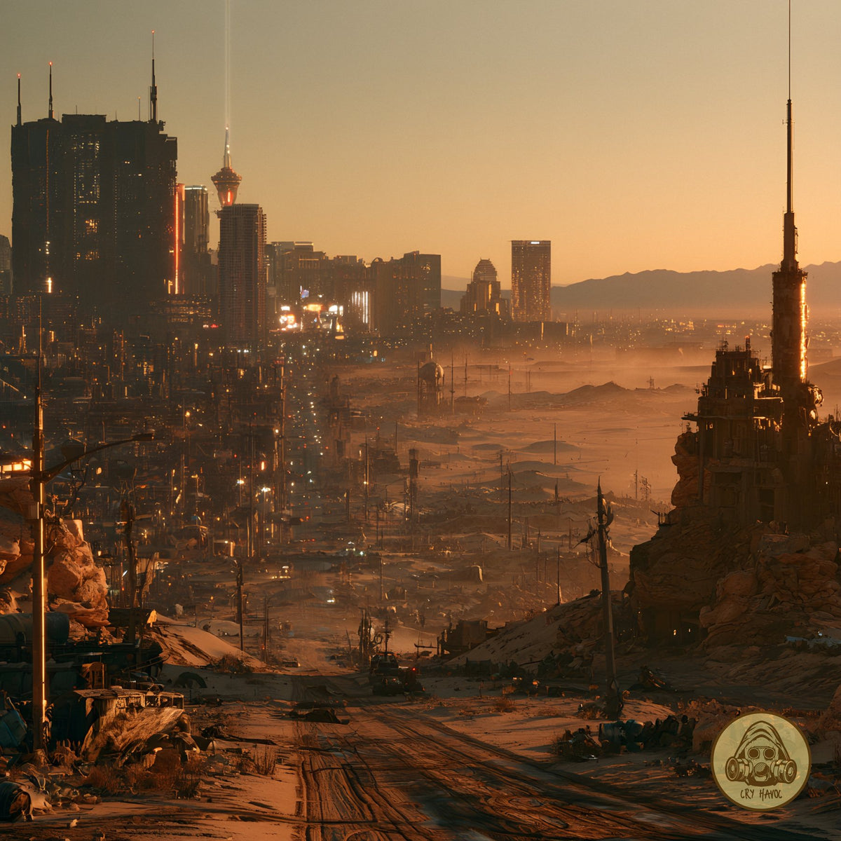 The Stratosphere over a sand-swallowed road, Drop 01 The Edge